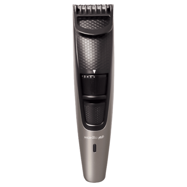 Ikonic Rechargeable Cordless Dry Trimmer for Hair with 10 Length Settings for Men (50mins Runtime, Low Noise, Grey)_1