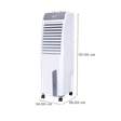 Croma AZ50 50 Litres Tower Air Cooler (Anti-bacterial Honeycomb Pad, CRLC50LRCA175001, White & Grey)_2