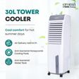Croma AZ30 30 Litres Tower Air Cooler (Anti-bacterial Honeycomb Pad, CRLC30LRCA175001, White & Grey)_3