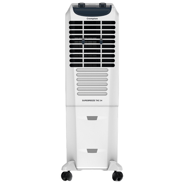 Crompton Surebreeze 34 Litres Tower Air Cooler (Honeycomb Cooling Pad, TAC34, White and Black)_1