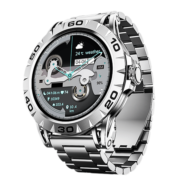 boAt Enigma Z30 Smartwatch with Bluetooth Calling (36.3mm AMOLED Display, IP67 Sweat Resistant, Classic Silver Strap)_1