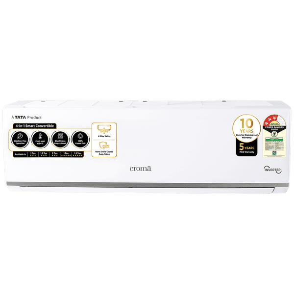 Croma 4 in 1 Convertible 1 Ton 3 Star Inverter Split AC with Dust Filter (2024 Model, Copper Condenser, CRLA012IND283256)_1
