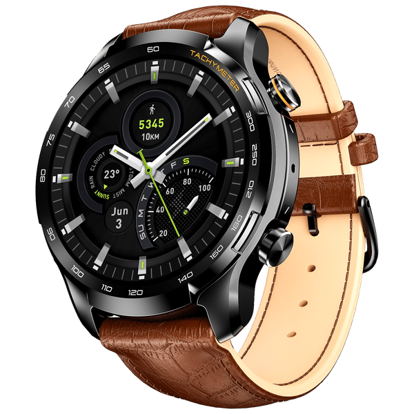 boAt Lunar Pro LTE Bluetooth+4G SIM Android OS Wristphone (35.3mm AMOLED Display, In-built GPS, Brown Strap)_1