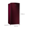 VOLTAS beko 173 Litres 2 Star Direct Cool Single Door Refrigerator with Reciprocating Compressor (RDC205D / S0XWR0M0, Wine)_3