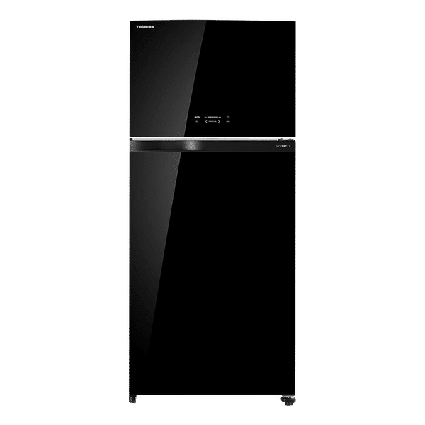 TOSHIBA 661 Litres 2 Star Frost Free Double Door Refrigerator with Automatic Ice Maker (GR-AG66INA, Black Glass)_1