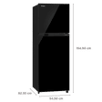 TOSHIBA 252 Litres 2 Star Frost Free Double Door Refrigerator with AG+ Bio Deodorizer (GR-RT302WE-PMI, Black Uniglass)_3