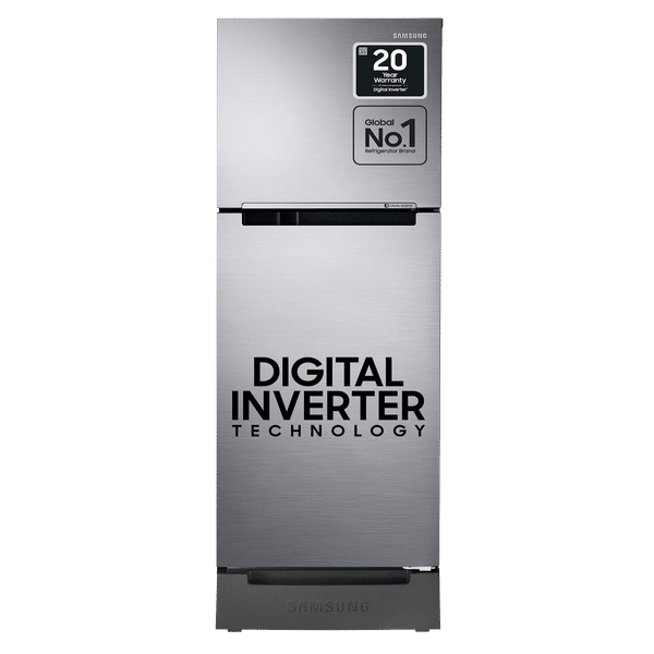 SAMSUNG 253 Litres 2 Star Frost Free Double Door Refrigerator with Base Stand Drawer (RT28T3122S8/HL, Elegant Inox)_1