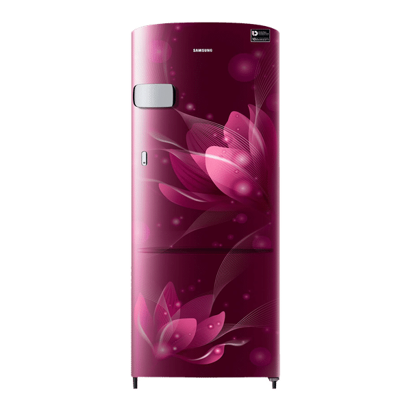 SAMSUNG Stylish Grande 192 Litres 3 Star Direct Cool Single Door Refrigerator with Anti-Bacterial Gasket (RR20A1Y2YR8/HL, Blooming Saffron Red)_1