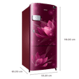 SAMSUNG Stylish Grande 192 Litres 3 Star Direct Cool Single Door Refrigerator with Anti-Bacterial Gasket (RR20A1Y2YR8/HL, Blooming Saffron Red)_3
