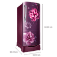 SAMSUNG Grande 192 Litres 3 Star Direct Cool Single Door Refrigerator with Base Stand Drawer (RR20A182YCR/HL, Camellia Purple)_3