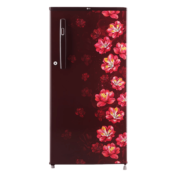 LG 190 Litres 1 Star Direct Cool Single Door Refrigerator with Stabilizer Free Operation (GL-B199OSJB.ASJZEB, Scarlet Jasmine)_1
