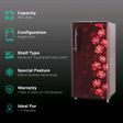 LG 190 Litres 1 Star Direct Cool Single Door Refrigerator with Stabilizer Free Operation (GL-B199OSJB.ASJZEB, Scarlet Jasmine)_2