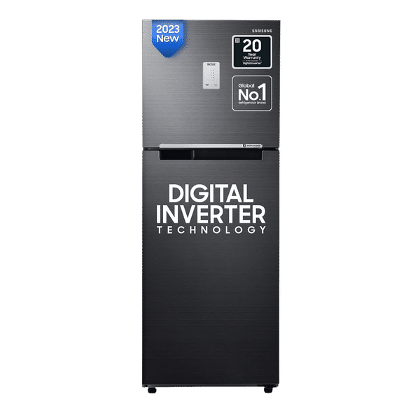 SAMSUNG 236 Litres 2 Star Frost Free Double Door Refrigerator with Antibacterial Gasket (RT28C3452BX/HL, Luxe Black)_1