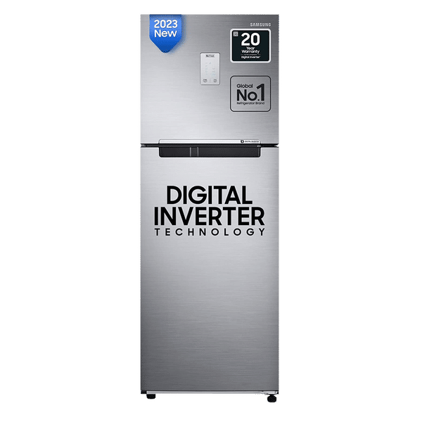 SAMSUNG 224 Litres 2 Star Frost Free Double Door Refrigerator with Curd Maestro (RT28C3522S8/HL, Elegant Inox)_1