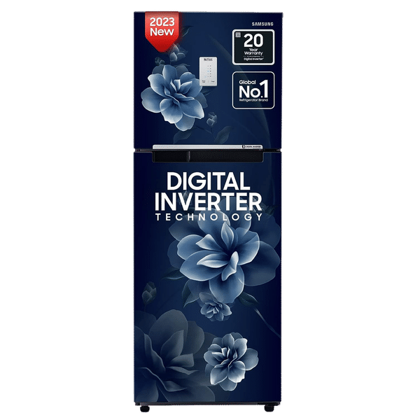 SAMSUNG 236 Litres 2 Star Frost Free Double Door Refrigerator with Digital Inverter Technology (RT28C3452CU/HL, Camellia Blue)_1