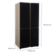 Haier 531 Litres A+ Frost Free French Door Refrigerator with Deo Fresh Technology (HRB-550KG, Black Glass)_3