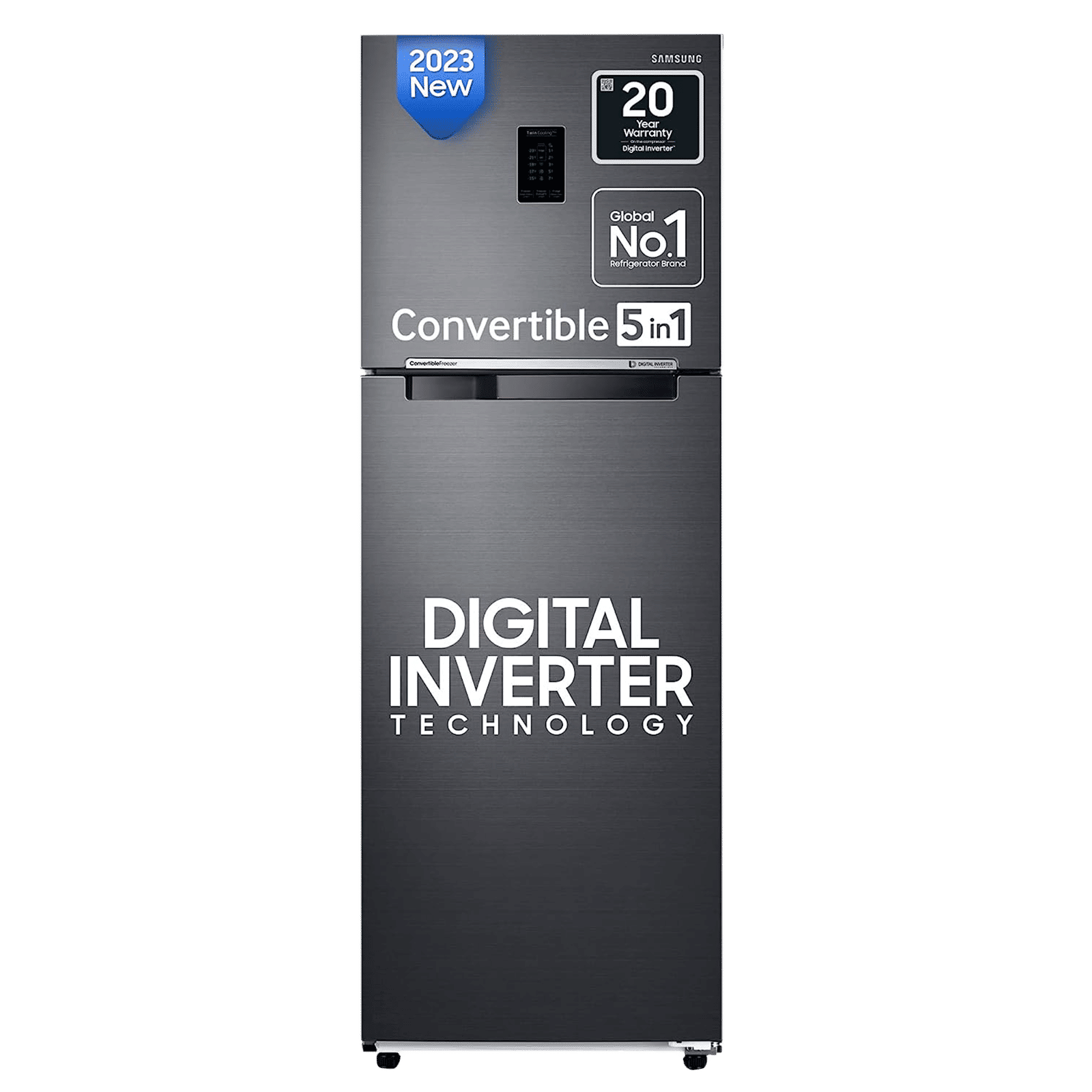 SAMSUNG 322 Litres 2 Star Frost Free Double Door Refrigerator (RT37C4512BX/HL, Luxe Black)