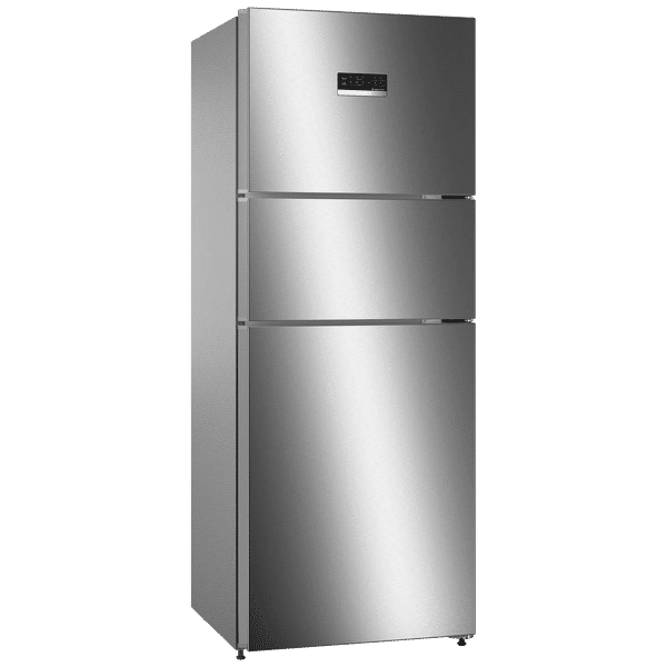 BOSCH Series 4 332 Litres Frost Free Triple Door Convertible Refrigerator with Temperature Display (CMC33K05NI, Smoky Steel)_1