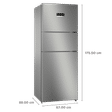 BOSCH Series 4 332 Litres Frost Free Triple Door Convertible Refrigerator with Temperature Display (CMC33S05NI, Shiney Silver)_3