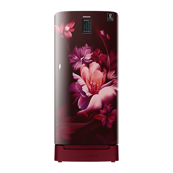 SAMSUNG 192 Liters 4 Star Direct Cool Single Door Refrigerator with Stabilizer Free Operation (RR21A2N2XRZ/HL, Midnight Blossom Red)_1