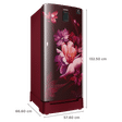 SAMSUNG 192 Liters 4 Star Direct Cool Single Door Refrigerator with Stabilizer Free Operation (RR21A2N2XRZ/HL, Midnight Blossom Red)_3