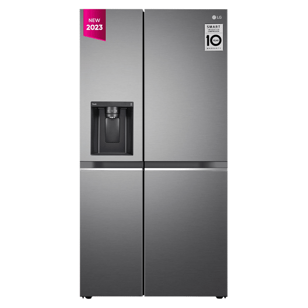 LG 635 Litres Side by Side Refrigerator with Smart Diagnosis (GL-L257CPZX, Shiny Steel)_1