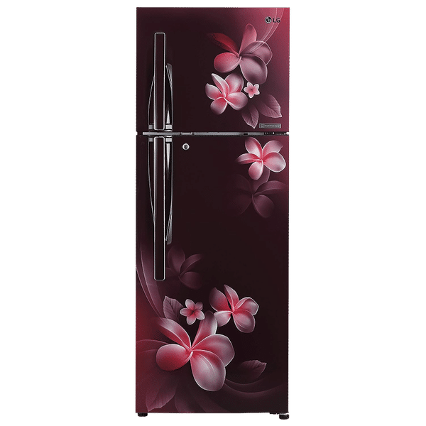 LG 308 Litres 3 Star Frost Free Double Door Convertible Refrigerator with Stabilizer Free Operation (GL-T322RSPN.BSPZEB, Scarlet Plumeria)_1