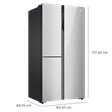 Haier 628 Litres Frost Free Side by Side Door Smart Wifi Enabled Refrigerator with Convertible Magic Zone (HRT-628PMGU1, Mirror Glass)_3