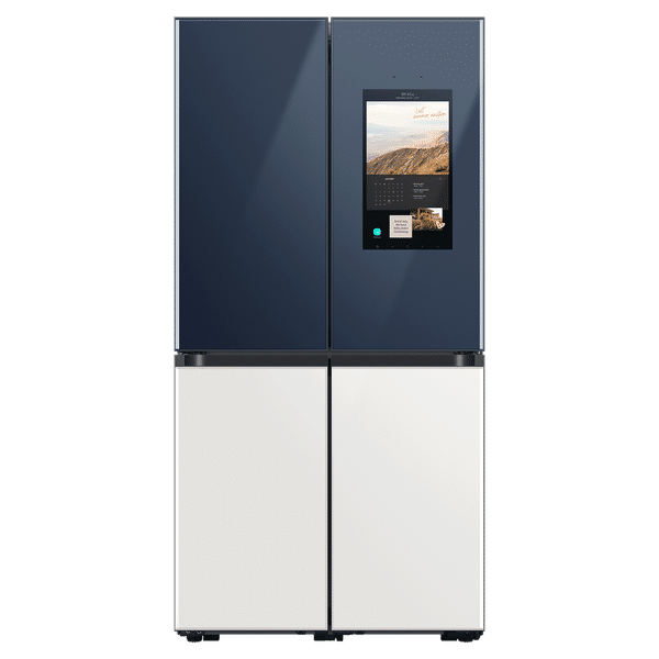 SAMSUNG 934 Litres Frost Free French Door Smart Wi-Fi Enabled Refrigerator with Family Hub (RF90A955387/TL, Glam Navy/Glam White)_1