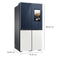 SAMSUNG 934 Litres Frost Free French Door Smart Wi-Fi Enabled Refrigerator with Family Hub (RF90A955387/TL, Glam Navy/Glam White)_3