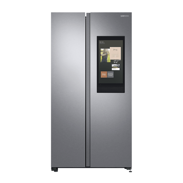 SAMSUNG 681 Litres Frost Free Side by Side Smart Wifi Enabled Refrigerator with Family Hub (RS72A5F11SL/TL, Ez Clean Steel)_1