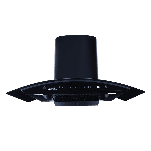 Croma AG247704 90cm 1300m3/hr Ducted Baffle Filter Wall Mounted Chimney with Push Button Control (Black)_1