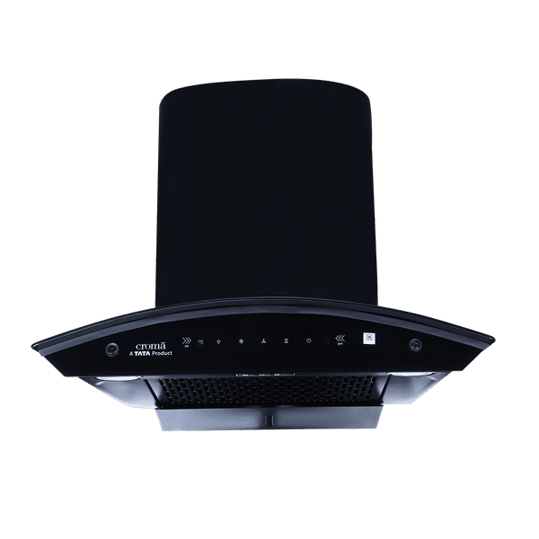 Croma AG247703 60cm 1300m3/hr Ducted Auto Clean Wall Mounted Chimney with Touch & Gesture Control (Black)_1