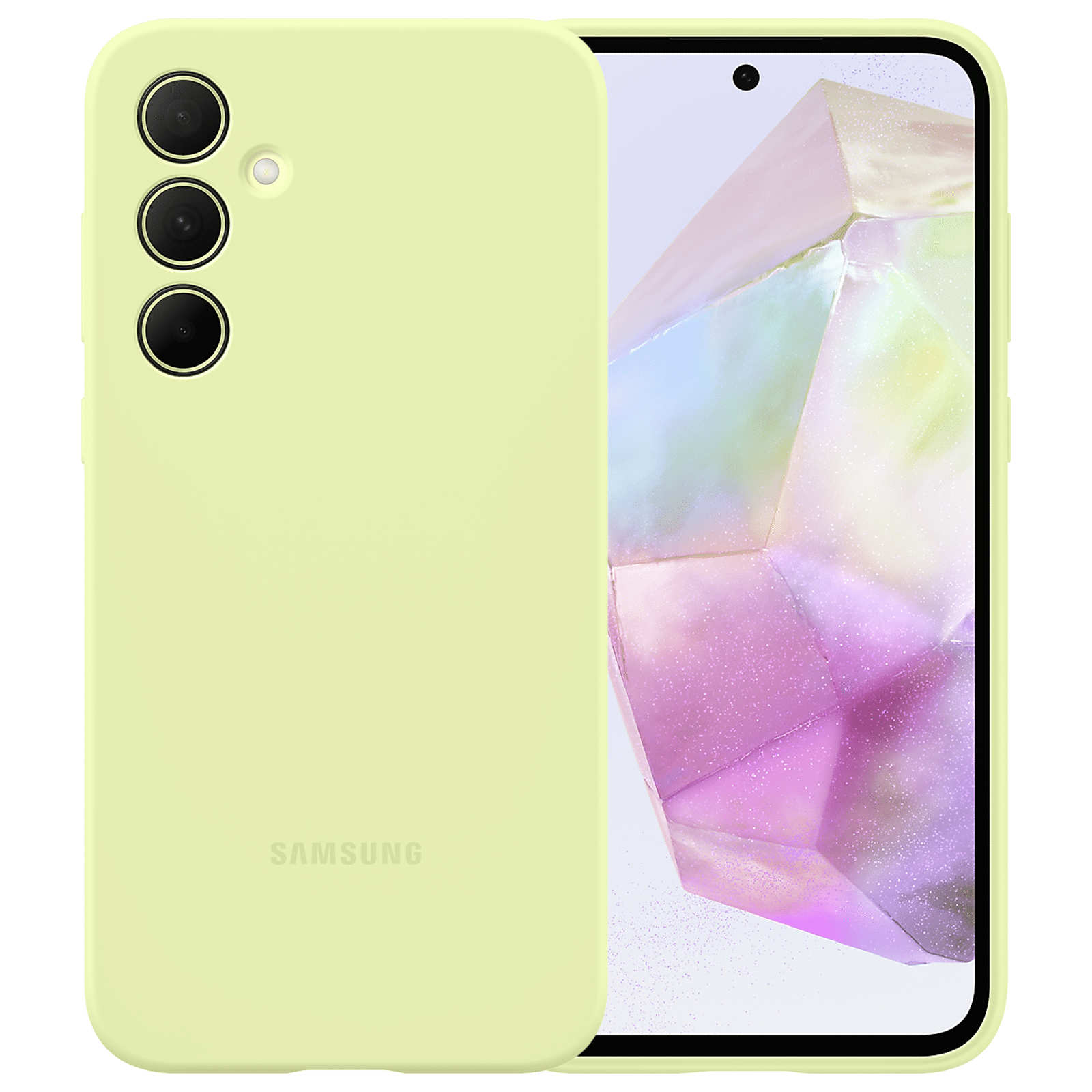 SAMSUNG Silicone Back Cover for SAMSUNG Galaxy A35 (Smooth Grip, Lime)