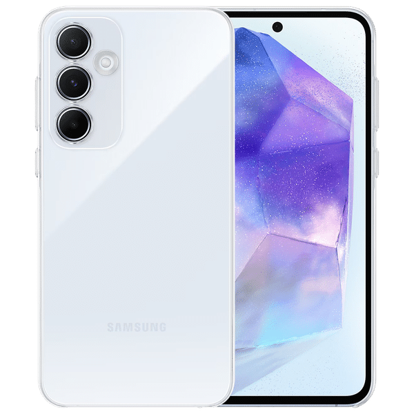 SAMSUNG Polycarbonate and Silicone Back Cover for Galaxy A55 (Crystal Clear Finish, Transparent)_1