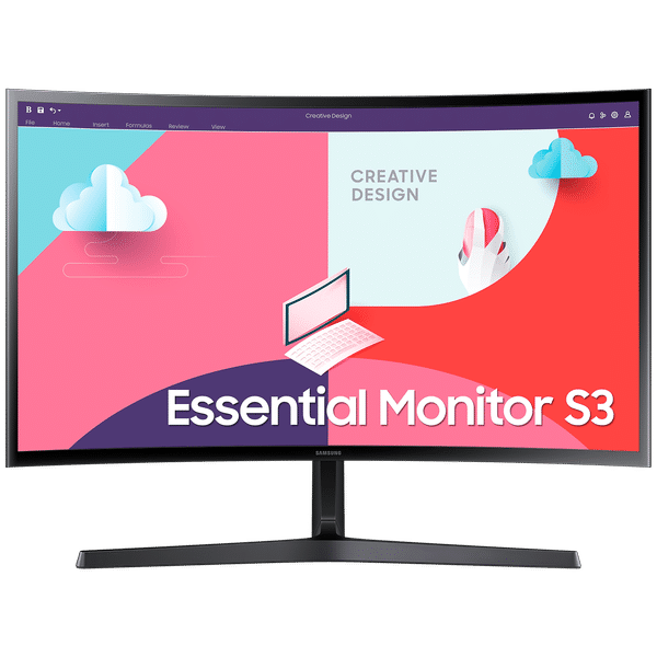 SAMSUNG Essential S3 68.5 cm (27 inch) Full HD VA Panel LED Curved Monitor with Flicker Free Technolog)_1