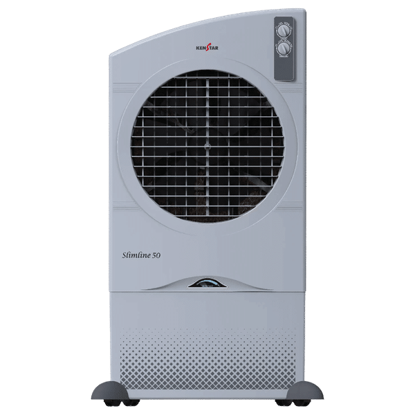 KENSTAR Slimline HC 50 50 Litres Desert Air Cooler with Quadraflow Technology (Honeycomb Cooling Pads, Light Grey)_1