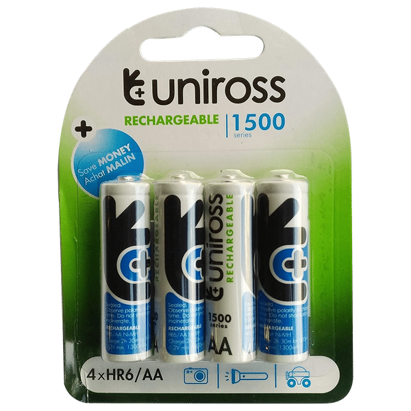 uniross Fratelli 1500 mAh Alkaline AA Rechargeable Battery (Pack Of 4)_1