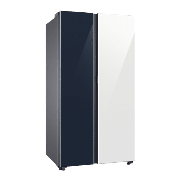SAMSUNG 653 Litres 3 Star Frost Free Side by Side Refrigerator with Auto Open Door (RS76CB81A37NHL, Clean Navy and Clean White)_1