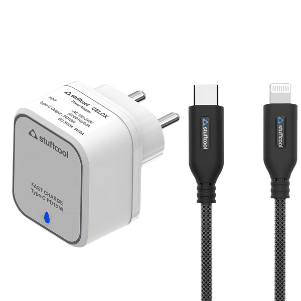 stuffcool Celox 18 Watts 1-Port USB Wall Charging Adapter (PD18W, White)_1