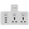 One Beat Wall Plus 10 Amps 2 Sockets Surge Protector With Individual Switch (Child Proof Shutters, OB-2023-U, White)_1