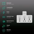 One Beat Wall Plus 10 Amps 2 Sockets Surge Protector With Individual Switch (Child Proof Shutters, OB-2023-U, White)_3
