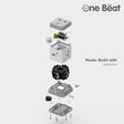 One Beat Cube 2.4 Amps 4 Sockets Extention Board (2 Meters, Auto Shut Off, OB-20432-U, White and Grey)_4