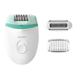 PHILIPS Satinelle Essential Corded Wet & Dry Epilator for Arms, Legs & Intimate Areas with 2 Interchangeable Heads (Efficient Epilation System, White & Green)_1