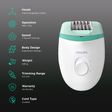 PHILIPS Satinelle Essential Corded Wet & Dry Epilator for Arms, Legs & Intimate Areas with 2 Interchangeable Heads (Efficient Epilation System, White & Green)_2