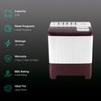 VOLTAS beko 12 kg 5 Star Semi Automatic Washing Machine with Cassette Filter (WTT120UPA/BR5KPTD, Burgundy)_2