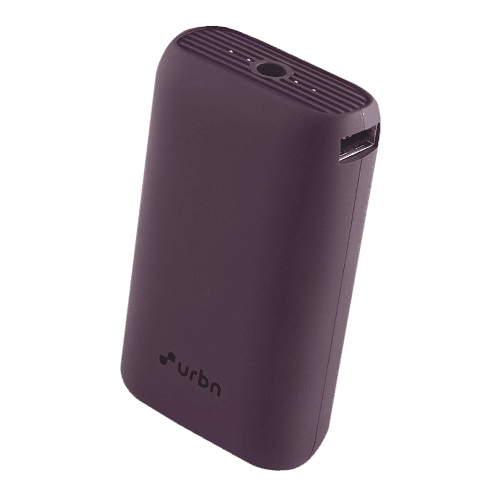 urbn 10000 mAh 20W Fast Charging Power Bank (2 Type C Ports, 12 Layers Circuit Protection, Purple)