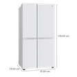 LG 650 Litres 3 Star Frost Free Side by Side Refrigerator with Smart Inverter Compressor (GLB257DLW3, Linen White) _3