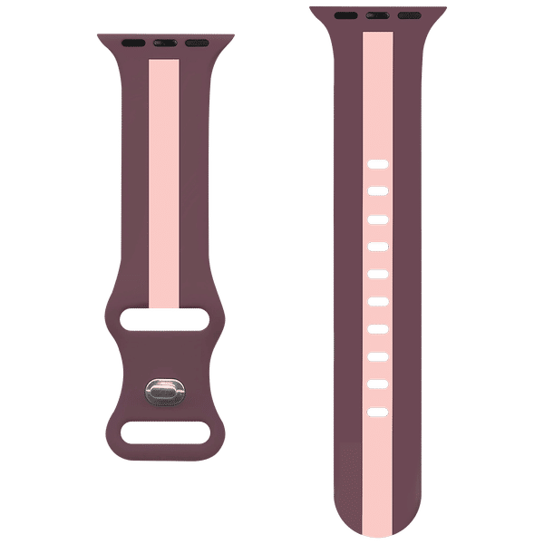 GRIPP TUTONE Silicone Strap for Apple iWatch Series 8, Series 7, Series 6, Series 5, Series 4, Series 3, Series 2, Series 1 (40mm / 41mm) (Soft and Comfortable, Mauve and Pink)_1