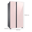 SAMSUNG 653 Litres 3 Star Frost Free Side by Side Door Smart Wi-Fi Enabled Refrigerator with Twin Cooling Plus (RS76CB81A3P0HL, Clean Pink)_3